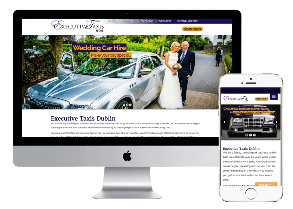 Executive Taxis Website and Phone Mockup
