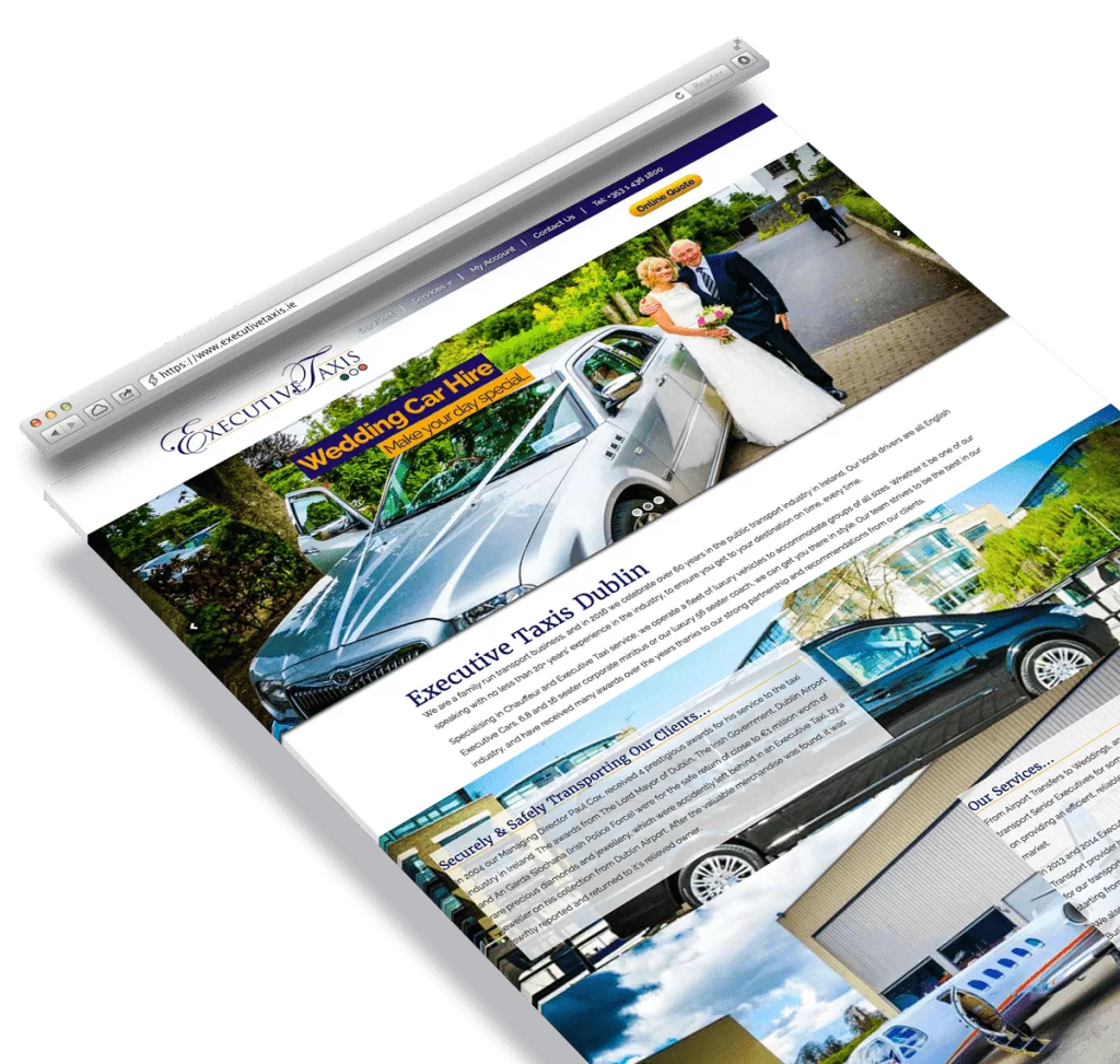 Executive Taxis 3D Browser Mockup