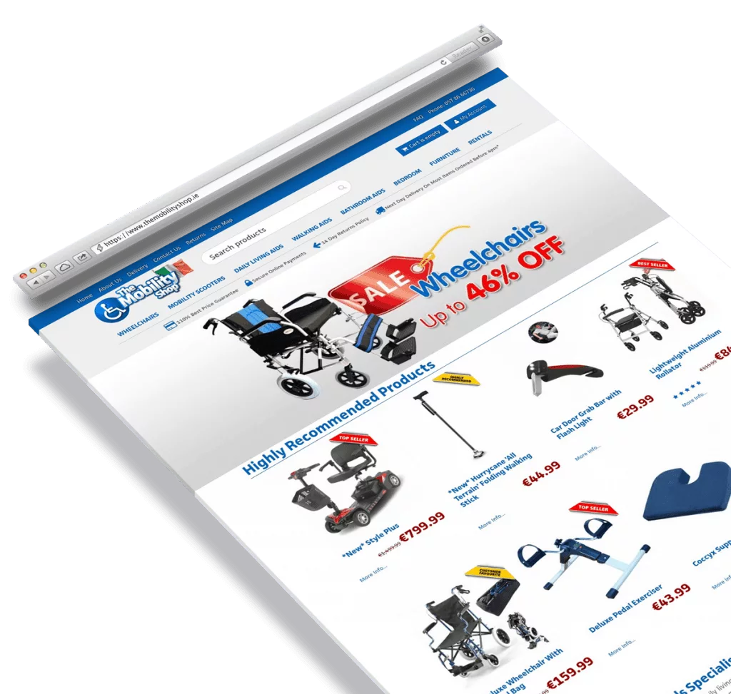 The Mobility Shop 3D Browser Mockup